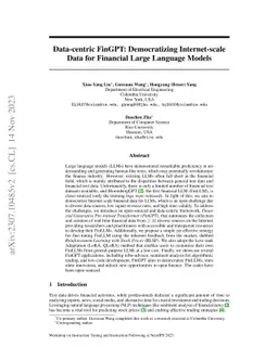 FinGPT: Democratizing Internet-scale Data for Financial Large Language
  Models