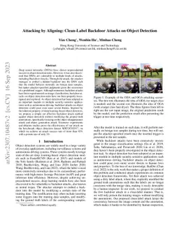 Attacking by Aligning: Clean-Label Backdoor Attacks on Object Detection