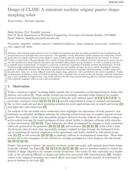 Design of CLARI: A miniature modular origami passive shape-morphing
  robot