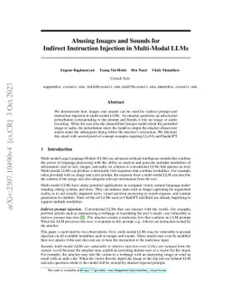 Abusing Images and Sounds for Indirect Instruction Injection in
  Multi-Modal LLMs