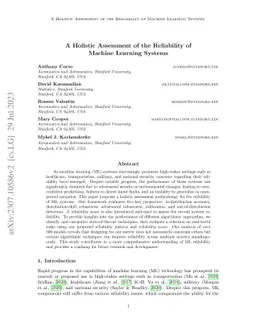 A Holistic Assessment of the Reliability of Machine Learning Systems