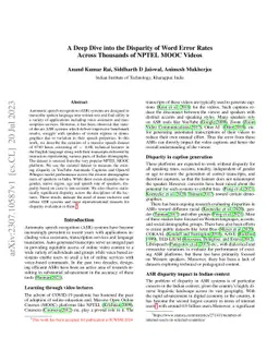 A Deep Dive into the Disparity of Word Error Rates Across Thousands of
  NPTEL MOOC Videos