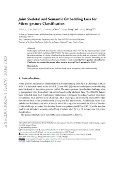Joint Skeletal and Semantic Embedding Loss for Micro-gesture
  Classification