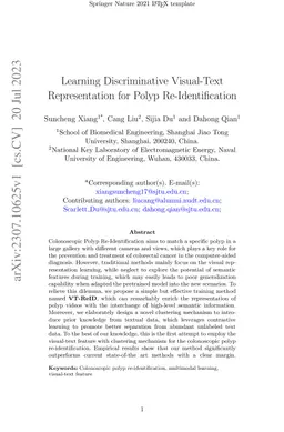Learning Discriminative Visual-Text Representation for Polyp
  Re-Identification