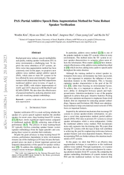 PAS: Partial Additive Speech Data Augmentation Method for Noise Robust
  Speaker Verification