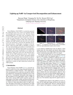 Lighting up NeRF via Unsupervised Decomposition and Enhancement