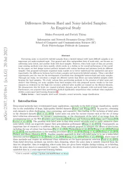 Differences Between Hard and Noisy-labeled Samples: An Empirical Study