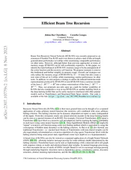 Efficient Beam Tree Recursion