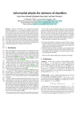 Adversarial attacks for mixtures of classifiers