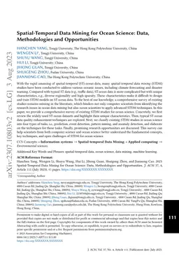 Spatial-Temporal Data Mining for Ocean Science: Data, Methodologies, and Opportunities