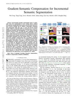 Gradient-Semantic Compensation for Incremental Semantic Segmentation