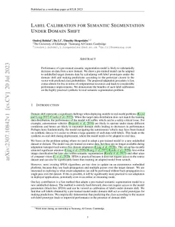 Label Calibration for Semantic Segmentation Under Domain Shift