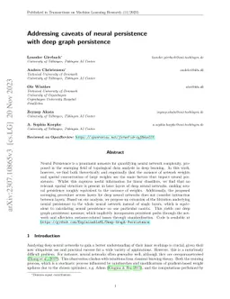 Addressing caveats of neural persistence with deep graph persistence