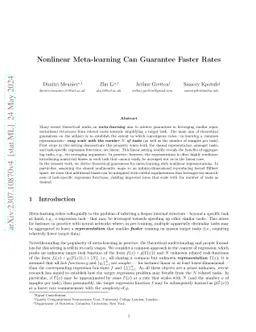 Nonlinear Meta-Learning Can Guarantee Faster Rates