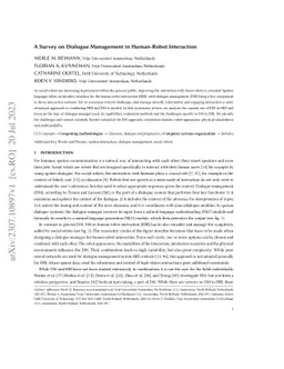 A Survey on Dialogue Management in Human-Robot Interaction
