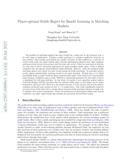 Player-optimal Stable Regret for Bandit Learning in Matching Markets