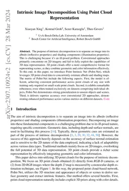 Intrinsic Image Decomposition Using Point Cloud Representation