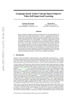 Language-based Action Concept Spaces Improve Video Self-Supervised
  Learning