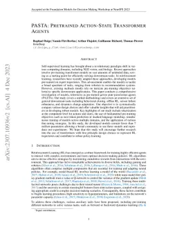 PASTA: Pretrained Action-State Transformer Agents