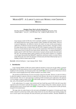 MediaGPT : A Large Language Model For Chinese Media