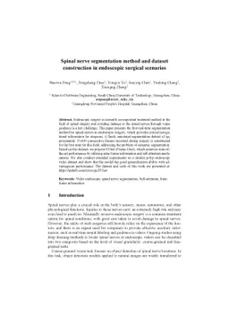 Spinal nerve segmentation method and dataset construction in endoscopic
  surgical scenarios