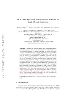 PE-YOLO: Pyramid Enhancement Network for Dark Object Detection