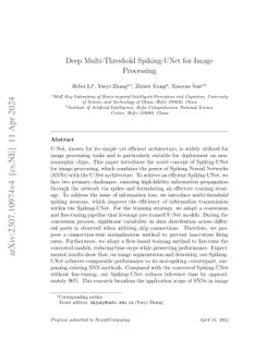 Deep Multi-Threshold Spiking-UNet for Image Processing
