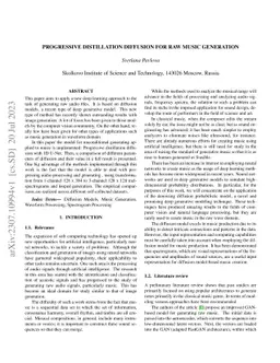 Progressive distillation diffusion for raw music generation