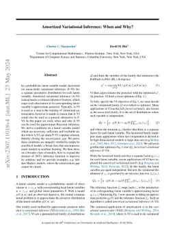Amortized Variational Inference: When and Why?