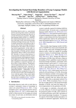 Investigating the Factual Knowledge Boundary of Large Language Models
  with Retrieval Augmentation