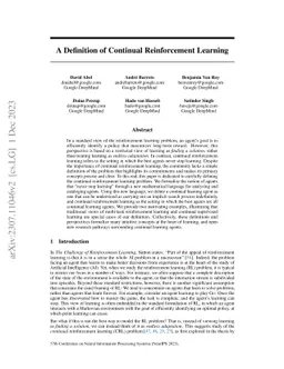 A Definition of Continual Reinforcement Learning