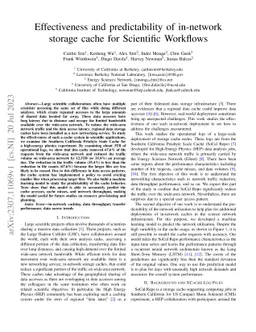 Effectiveness and predictability of in-network storage cache for
  scientific workflows