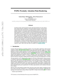 PAPR: Proximity Attention Point Rendering