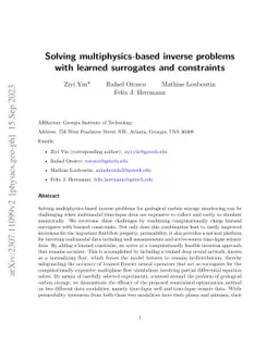 Solving multiphysics-based inverse problems with learned surrogates and
  constraints