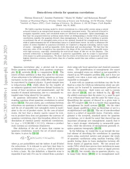 Data-driven criteria for quantum correlations