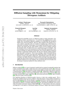 Diffusion Sampling with Momentum for Mitigating Divergence Artifacts