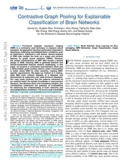 Contrastive Graph Pooling for Explainable Classification of Brain
  Networks