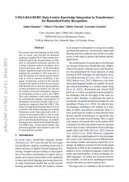 UMLS-KGI-BERT: Data-Centric Knowledge Integration in Transformers for Biomedical Entity Recognition