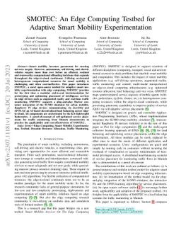 SMOTEC: An Edge Computing Testbed for Adaptive Smart Mobility
  Experimentation