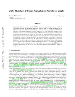 QDC: Quantum Diffusion Convolution Kernels on Graphs