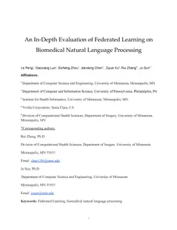 An In-Depth Evaluation of Federated Learning on Biomedical Natural
  Language Processing