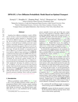 DPM-OT: A New Diffusion Probabilistic Model Based on Optimal Transport