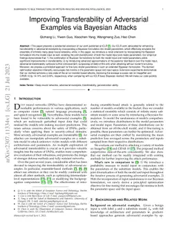 Improving Transferability of Adversarial Examples via Bayesian Attacks