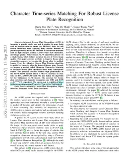 Character Time-series Matching For Robust License Plate Recognition