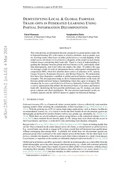 Demystifying Local and Global Fairness Trade-offs in Federated Learning
  Using Partial Information Decomposition