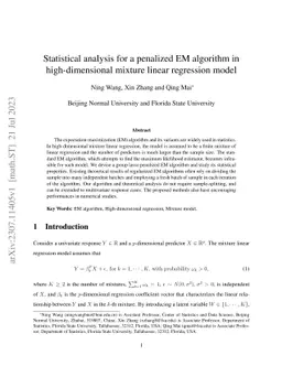 Statistical analysis for a penalized EM algorithm in high-dimensional
  mixture linear regression model