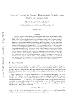 Sandwich Boosting for Accurate Estimation in Partially Linear Models for
  Grouped Data