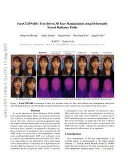 FaceCLIPNeRF: Text-driven 3D Face Manipulation using Deformable Neural
  Radiance Fields