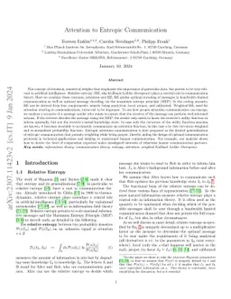 Attention to Entropic Communication