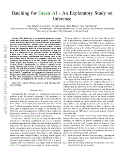 Batching for Green AI -- An Exploratory Study on Inference